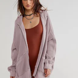 StyleCast Purple Hooded Long Sleeves Sweatshirt-picture-38