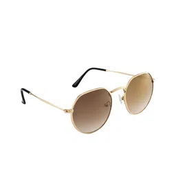 OPIUM Women Brown Lens & Gold-Toned Aviator Sunglasses with UV Protected Lens-OP-10102-C01-45