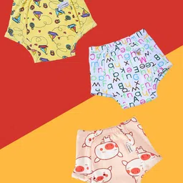 Snugkins Infants Kids Pack Of 3 Printed Cotton Briefs SK5-ALP-BOT-PIG-SIZE-0-Pack-of-3-42