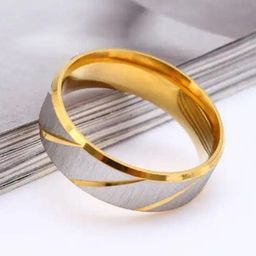 VIEN Gold-Plated Stripes Designed Stainless Steel Finger Ring-image-49