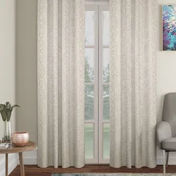 SOKNACK 2 Pcs Cream-Coloured Black Out Long Door Curtain-12