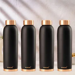 BOROSIL Black & Gold-Toned Set of 4 Copper Solid Water Bottle-19