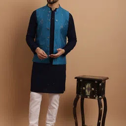 SOJANYA Embroidered Pure Cotton Kurta with Churidar-picture-9