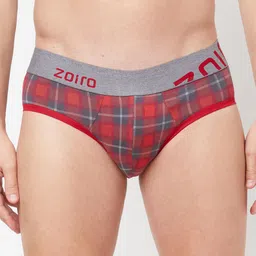 Zoiro Men Checked Mid Rise Basic Brief ZO-BRI-81-RED-S-1PC-picture-27