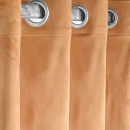 Saral Home Rust Orange Velvet Door Curtain-19
