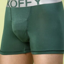 KOFFY Men Mid Rise Front Open 4 Way Stretch Cotton Lycra Long Trunks image 2