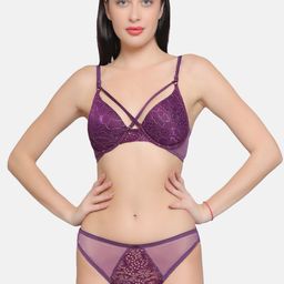 CURWISH Floral Self Design Mid-Rise Lace Bikini Brief-14