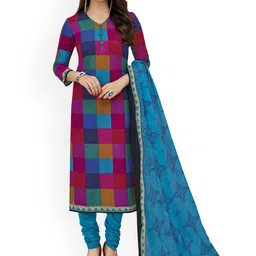 MIRAAN V Neck Printed Straight Pure Cotton Straight Kurta with Patiala & Dupatta-image-73