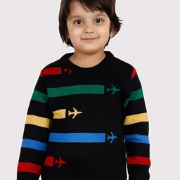 JoE Hazel Boys Self Design Long Sleeves Acrylic Pullover-19