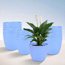 Kuber Industries Blue 18 Pieces UV Protected Planters-58