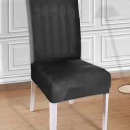 Kuber Industries Set Of 2 Black Solid Chair Covers-78