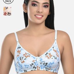 StyFun Pack Of 2 Blue & Peach Floral Non Padded & Non Wired Bra-S_Muskan_Bra_BlueYellow-27