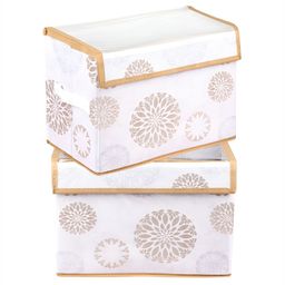 Kuber Industries White 2 Pieces Velcro Transparent Lid Drawer Box Organisers-image-69