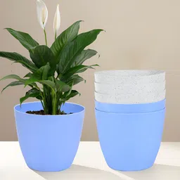 Kuber Industries Blue & White 6 Pieces Textured Lightweight Planters-image-36