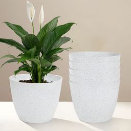 Kuber Industries White 6 Pieces Lightweight Planters-13
