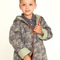 Cherry Crumble Boys Grey Camouflage Lightweight Reversible Padded Jacket-image-33