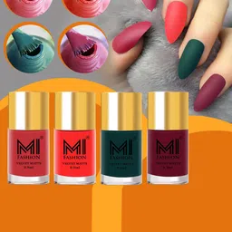 MI FASHION Set Of 4 Velvet Matte Nail Polish - 9.9 ml Each-22
