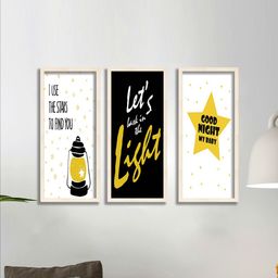 SAF White & Black 3 Pieces Printed UV Textured Premium Framed Wall Painting-image-48