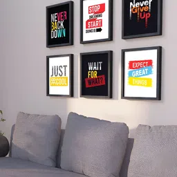 nest ART Black & White 6 Pieces Good Thought Wall Art-41