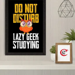 eCraftIndia Black & Yellow Do Not Disturb Quirky Quote Satin Matt Texture UV Art Painting-image-86