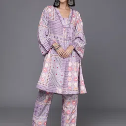 Varanga Printed A-Line Kurta With Trousers Set-19