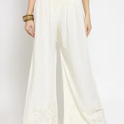 Castle Lifestyle Women Self Design Wide Leg Palazzos-image-13