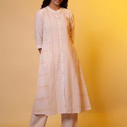 AURELIA Striped Pure Cotton Kurta With Palazzo-58