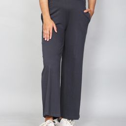 SillyBoom Women Grey Solid Cotton Maternity Palazzo-image-92