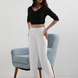 elleven Self Design Straight Knitted Palazzos-image-37