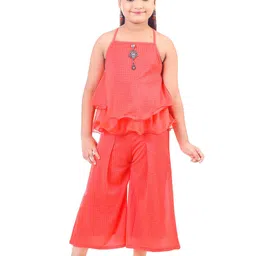 BAESD Girls Checked Shoulder Strap Top with Palazzos-image-33