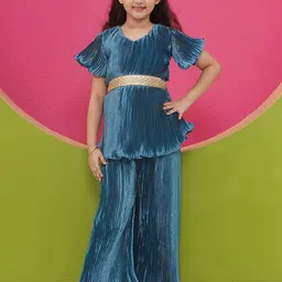 Aj DEZInES Girls Striped Top with Palazzos-image-6