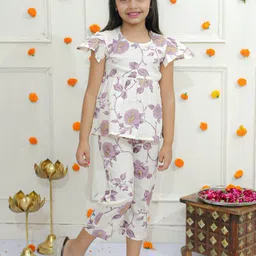 Ka-mee Girls Printed Pure Cotton Top With Palazzos-image-17