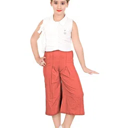 BAESD Girls Round Neck Ruffles Top With Palazzos-image-36
