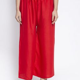GRACIT Women Red Ethnic Solid Wide Leg Palazzo-picture-29