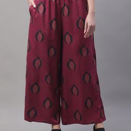 Pistaa Women Conversational Printed Flared Palazzos-image-13