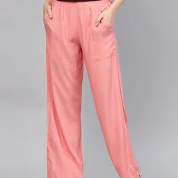 Jaipur Kurti Pink Straight Palazzos-image-131