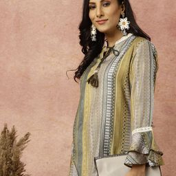 Jaipur Kurti Geometric Printed Tunic with Palazzos-picture-6