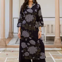 Kaftanize Women Floral Printed Regular Kurta with Palazzos-picture-22