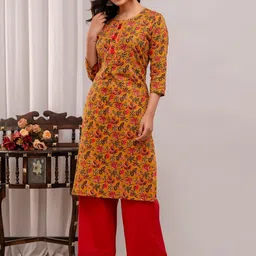 A&K Floral Printed Regular Gotta Patti Kurta with Palazzos-picture-52