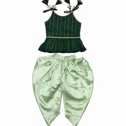 BAESD Girls Striped Regular Gotta Patti Top with Dhoti Pants-image-70