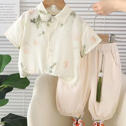 INCLUD Boys Shirt Collar Printed Shirt with Trousers-image-28