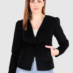Leather Retail Crop Tailored Jacket-49