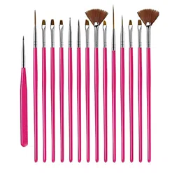FEELHIGH 25Pcs Practice Fake Fingers Nail Art & 
15Pcs Nail Art Brush-52