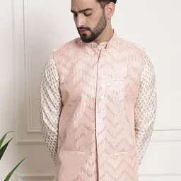 SOJANYA Men Embellished Mandarin Collar Nehru Jacket-35