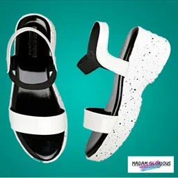 madam glorious White Solid Platform Peep Toes-38
