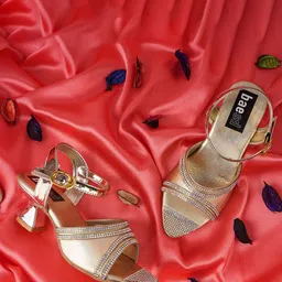 BAESD Girls Embellished Open Toe Block Heels-18