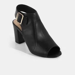 LEMON & PEPPER Buckle Closure Block Peep Toes-48