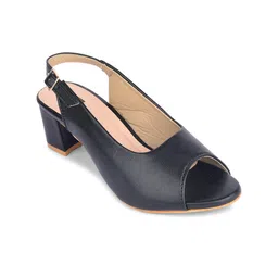DESI COLOUR Block Peep Toes Heels-15