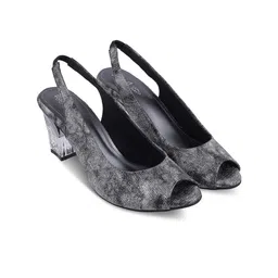 Tresmode Textured Peep Toe Block Heels-12