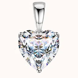 HighSpark 925 Sterling Silver Cubic Zirconia Heart Shaped Pendant-image-49
